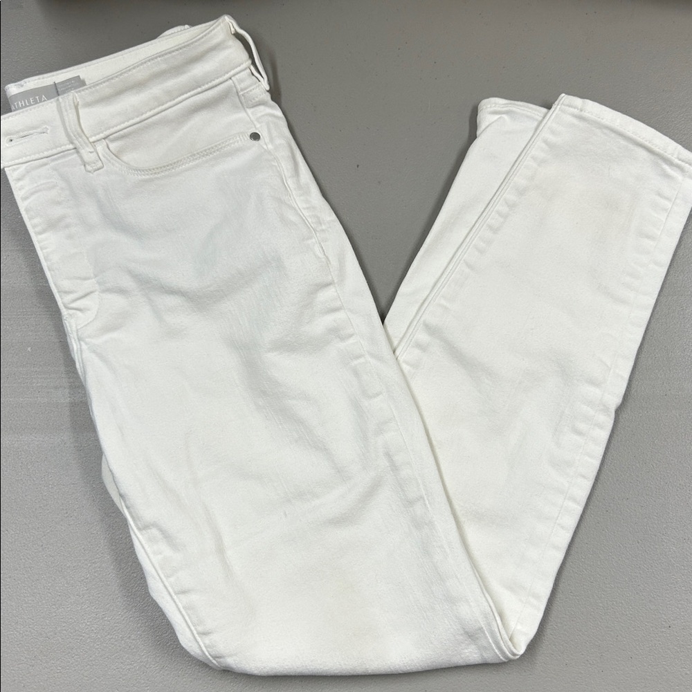 Athleta White Denim Jean Pants Straight Leg Womens Size 6